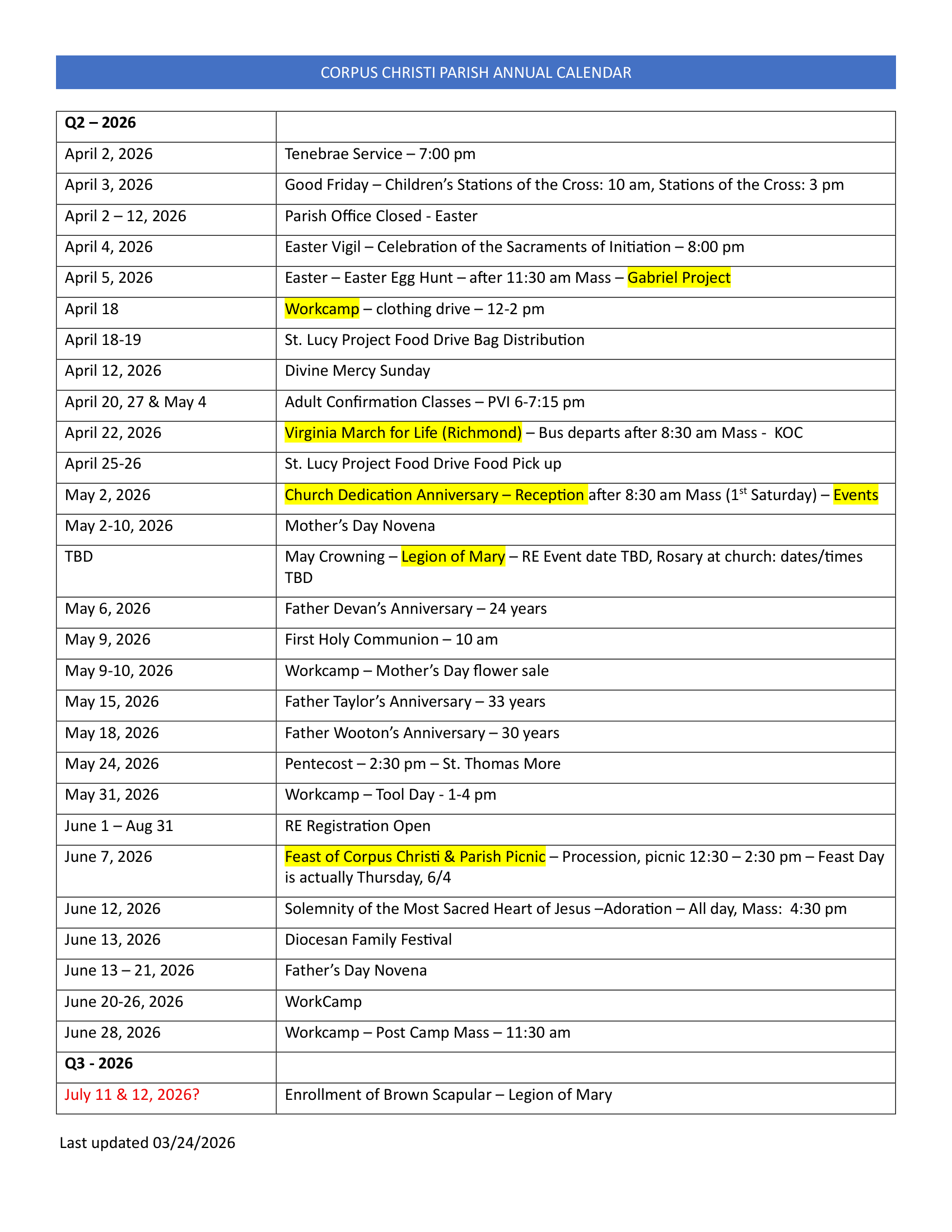 2026 Q2 Annual Calendar page 1